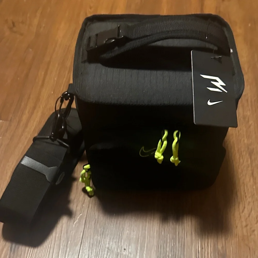 Black Nike Lunch Bag with Neon Accents